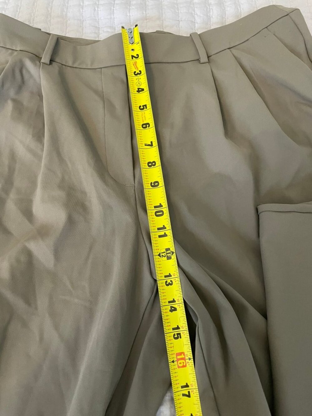 lululemon Wide-Leg Trouser Pant Women's XL Dark Olive Pleated Woven Career - Picture 7 of 9